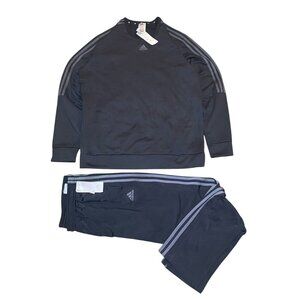 Adidas NWT (Set of 2) Fleece Pullover Crewneck + Tricot Zip Track Pants Mens XL